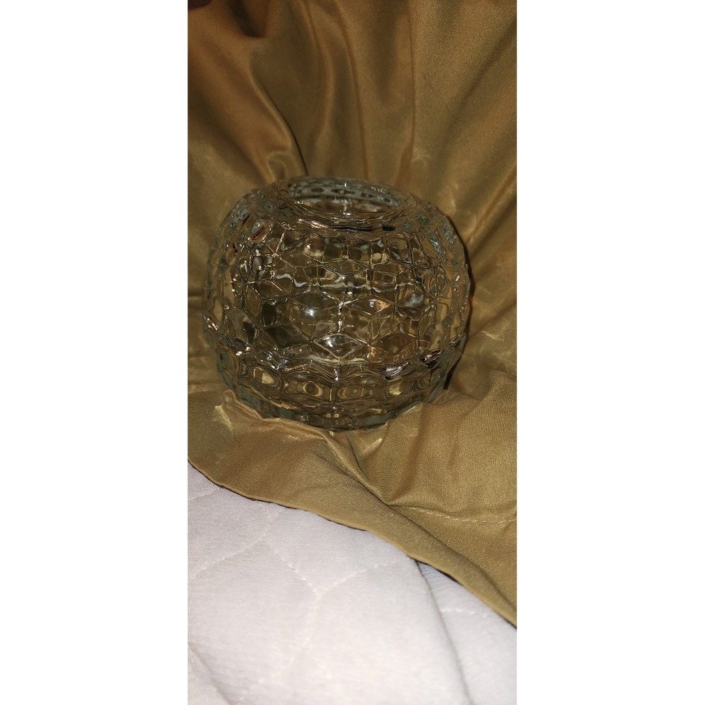 Vintage Fostoria American Fairy Lamp Clear Glass Cube Pattern Candle Holder 2pc - Picture 8 of 8